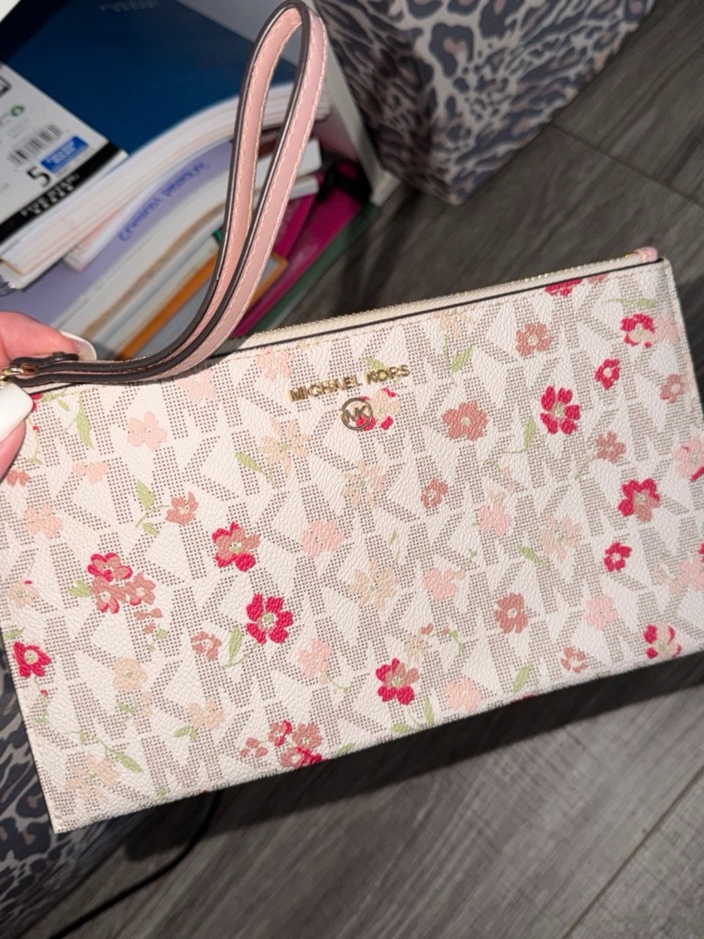 Michael Kors Floral Pink Wristlet Pouch